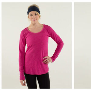 Lululemon Womens Open Your Heart Reversible Scoop Long Sleeve Shirt sz 6 Active